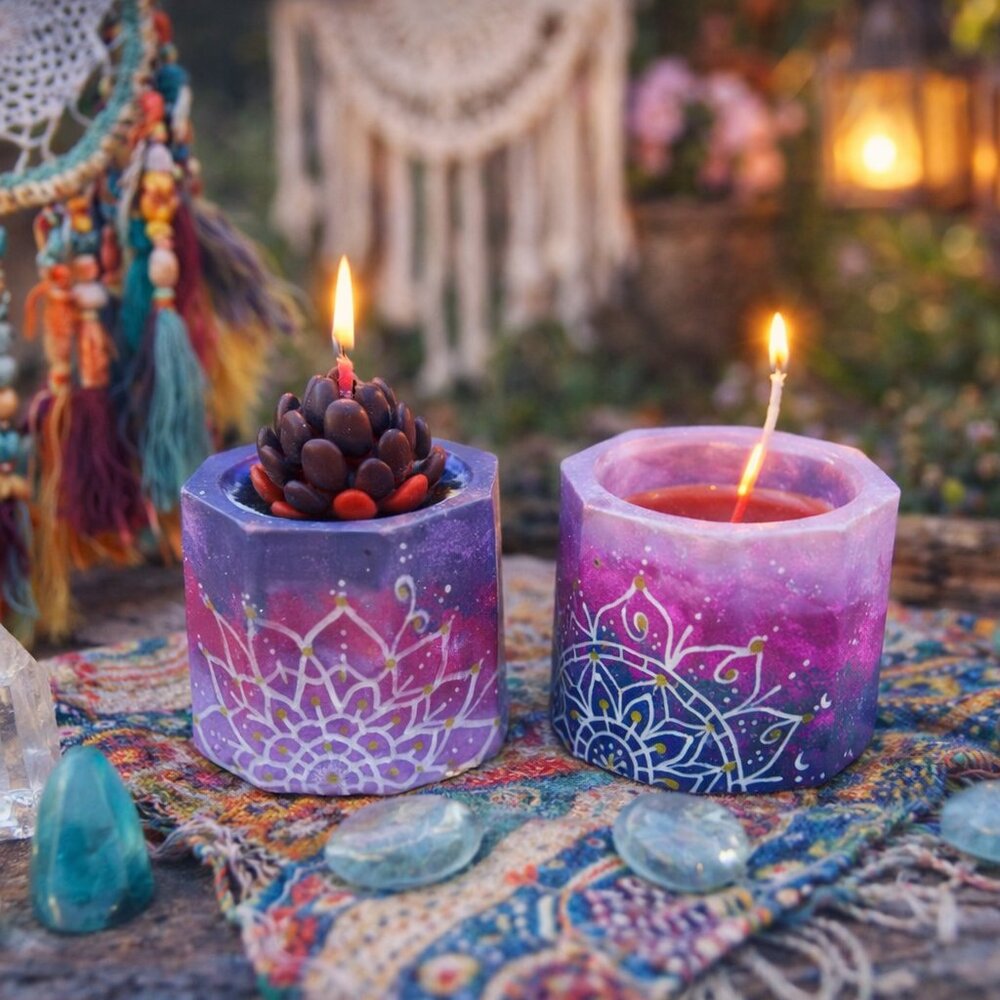 Enhance your indoor greenery with this vibrant 3-pack of full-color cement pots,